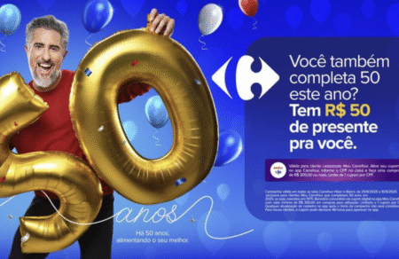 Carrefour dá R$ 50 a clientes que completam 50 anos em 2025 93. promocao carrefour 50 anos