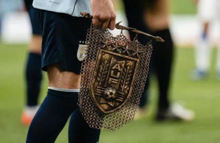 Nike faz flâmula da Seleção Uruguaia em formato de escudo 353. nike flamula uruguaia