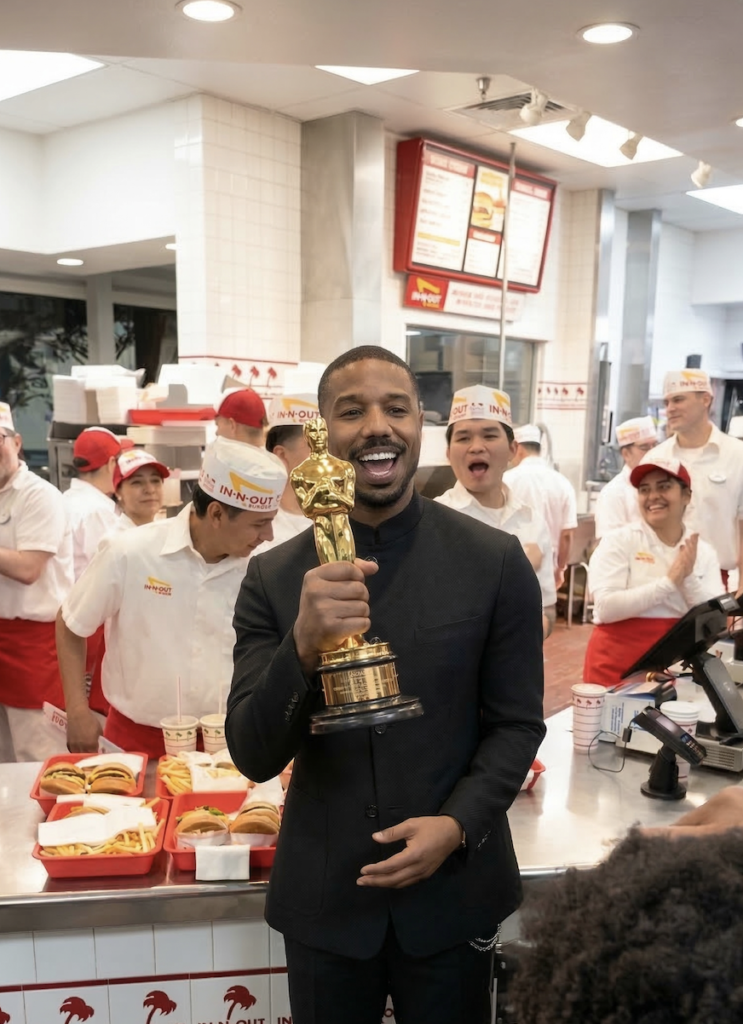 Michael B. Jordan no In-N-Out com o Oscar foi combinado? 1 michael jordan in n out 1