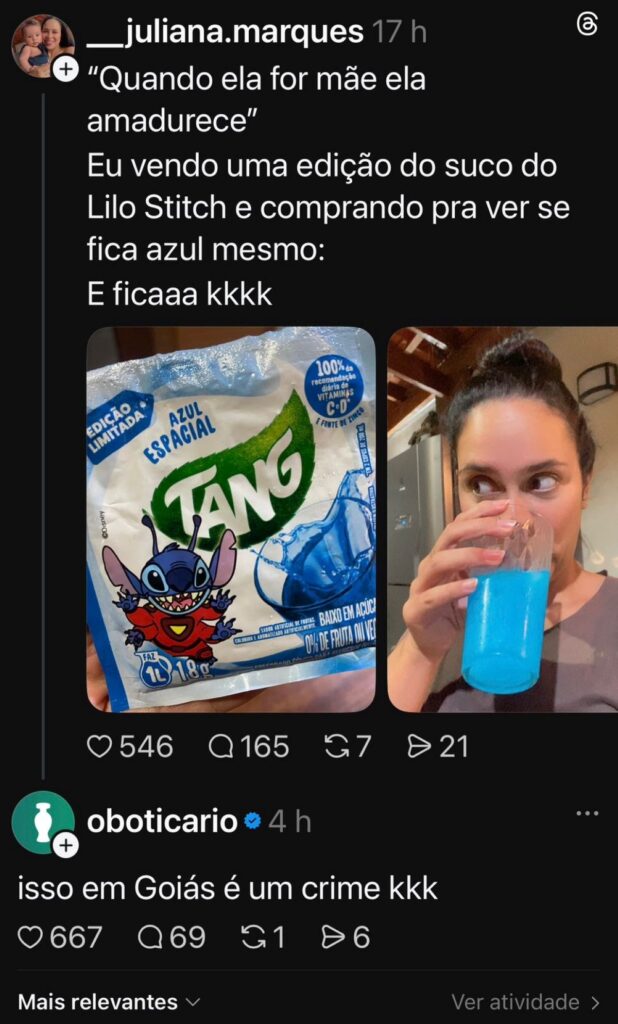 O Boticário sumiu do Threads por brincar com o Césio-137 1 perfil oficial do boticario faz piada com cesio 137