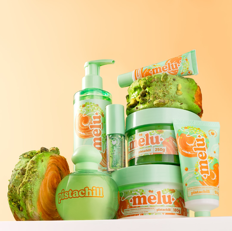 Melu lança Pistachill e Made In Banana, 2 linhas gourmand com fragrâncias irresistíveis para o autocuidado.