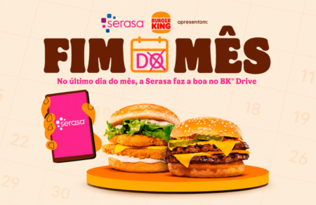 Burger King libera sanduíche grátis no fim do mês Burger King e Serasa reativam campanha que oferece sanduíche grátis na virada do mês para clientes do app.
