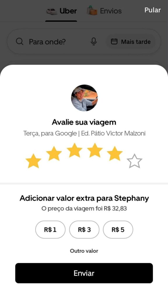 Uber Cria a 6ª Estrela no App Exclusivamente para Brasileiros 1 Uber lança avaliação de 6 estrelas exclusiva para o Brasil como parte da campanha Chega Junto com a CBF e Wieden+Kennedy.