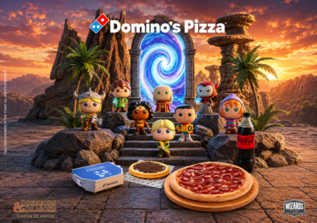 Caverna do Dragão inspira colecionáveis avulsos da Domino's, com 8 personagens e versões raras do Mestre dos Magos.