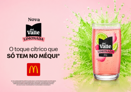 McDonald's lança Del Valle Limonada Pink em parceria com a Coca-Cola, ampliando as opções das McOfertas em julho.
