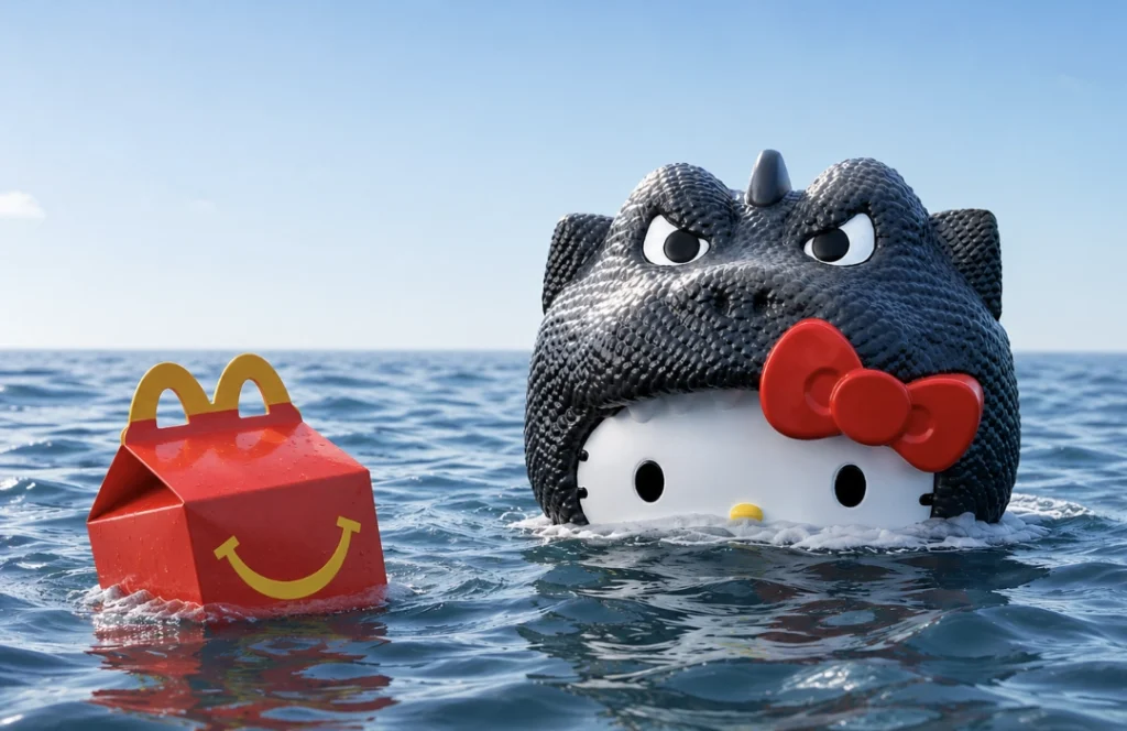 83. hello kitty godzilla mc donalds