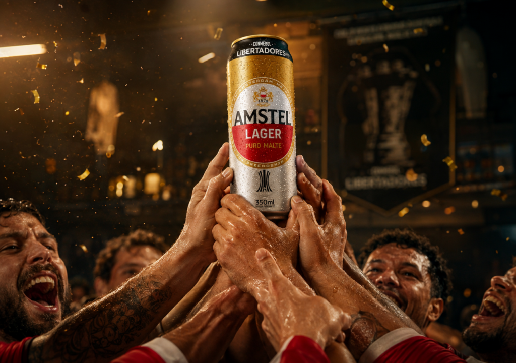 Amstel Libertadores ganha lata inspirada no troféu para celebrar 10 anos de patrocínio ao torneio.