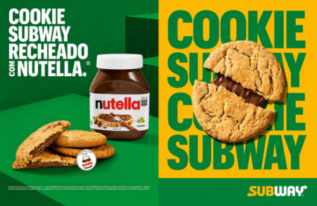 Cookie com Nutella estreia no Subway por R$ 8, ganha promoção no iFood e campanha da AlmapBBDO com influenciadores e embalagens especiais.
