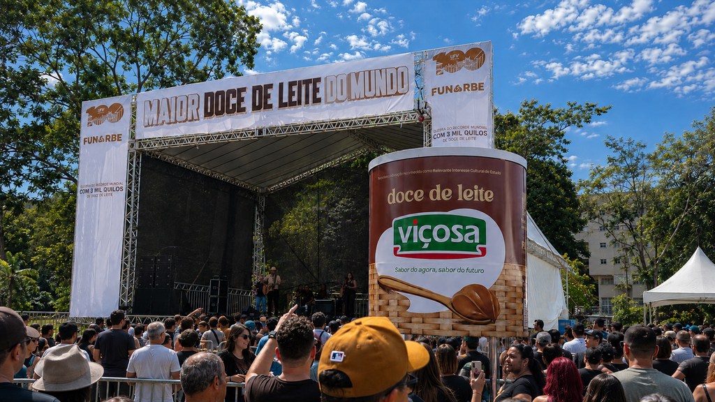 Viçosa bate recorde mundial com lata gigante de doce de leite 1 doce de leite vicosa 2