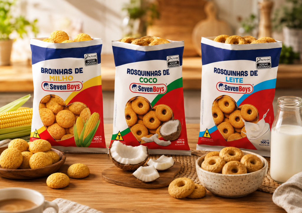 SevenBoys amplia portfólio com rosquinhas e broinhas 1 SevenBoys rosquinhas e broinhas chegam em 3 sabores para reforçar a presença da marca no café da manhã dos brasileiros.