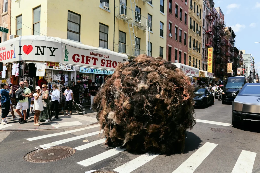 K18 cria bola de cabelo ambulante em Nova York 3 k18 boule cheveux geante new york 1.jpg