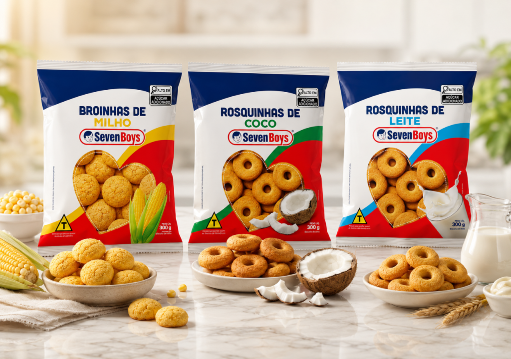 SevenBoys amplia portfólio com rosquinhas e broinhas SevenBoys rosquinhas e broinhas chegam em 3 sabores para reforçar a presença da marca no café da manhã dos brasileiros.