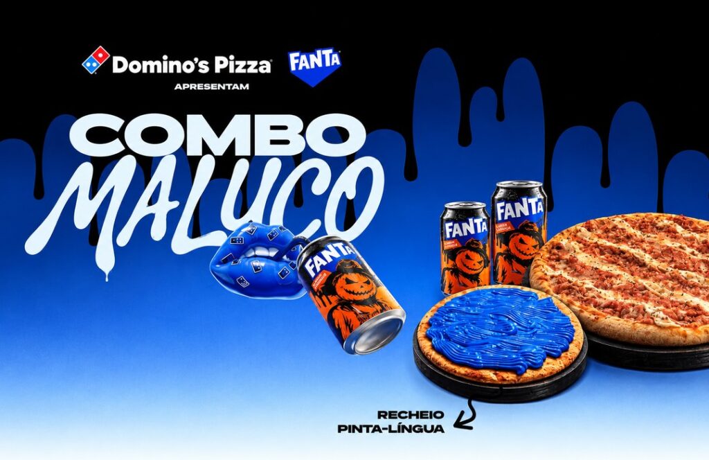 Domino’s lança pizza inédita que pinta a língua de azul Domino’s lança pizza inédita que pinta a língua de azul
