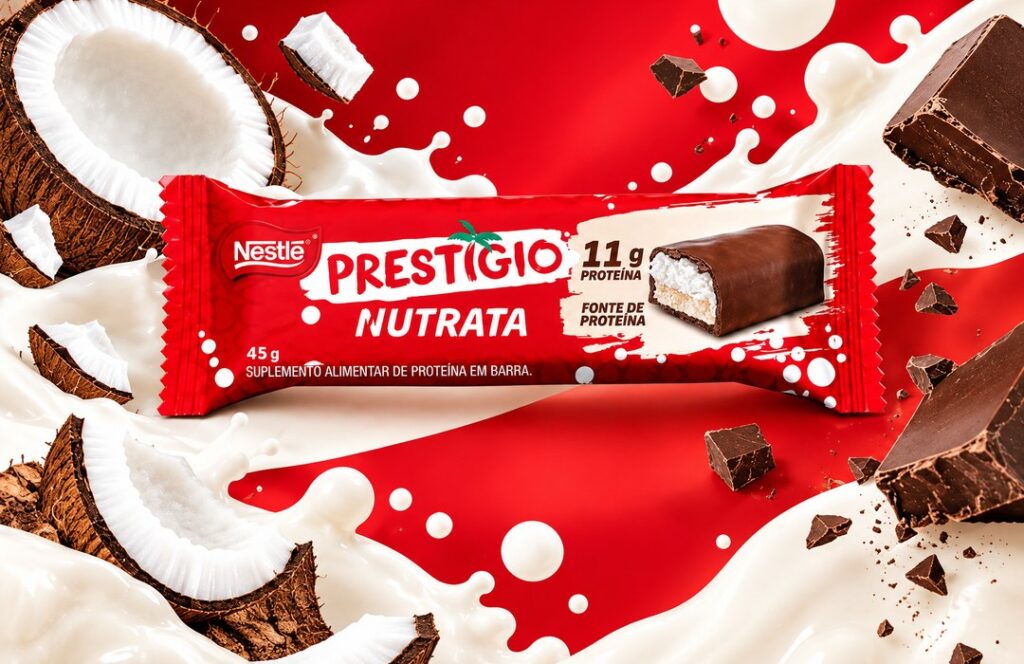 Nutrata lança barra proteica sabor Prestígio em parceria com Nestlé