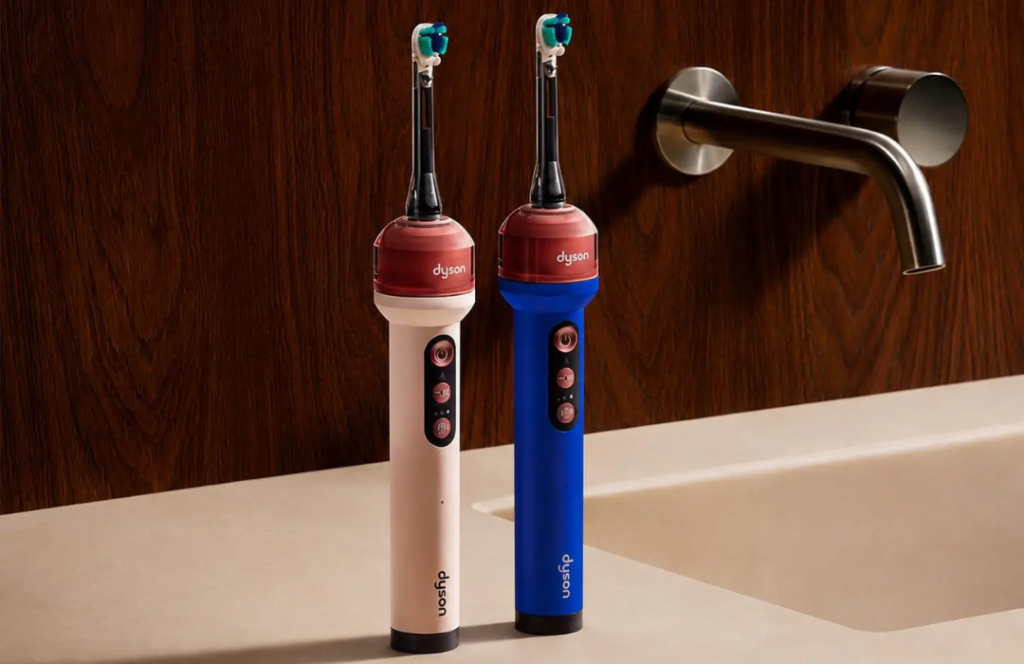 Dyson CameraJet usa IA e câmera para limpar entre dentes 1 Dyson CameraJet usa câmera, inteligência artificial e jato de enxaguante para identificar espaços entre os dentes durante a escovação.