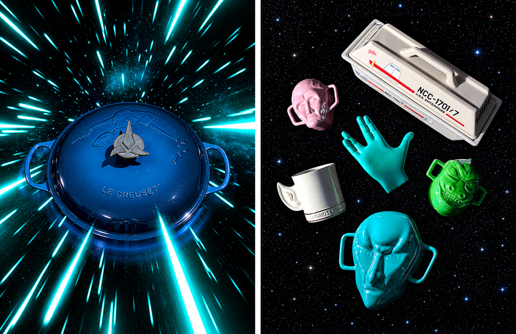 Le Creuset lança panelas de Star Trek 1 Panelas de Star Trek chegam à Le Creuset em coleção limitada com 12 itens inspirados em naves, personagens e símbolos da franquia.