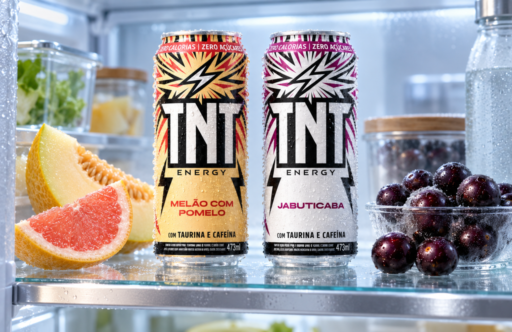 Energéticos TNT ganham sabores Jabuticaba e Melão com Pomelo, zero açúcares e calorias, além de QR Code com receitas de mocktails.