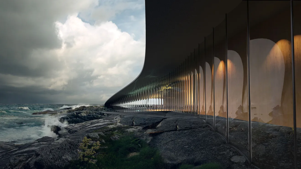 Museu The Whale abrirá no Ártico com 3.750 metros quadrados, cobertura acessível e exposições imersivas sobre baleias.