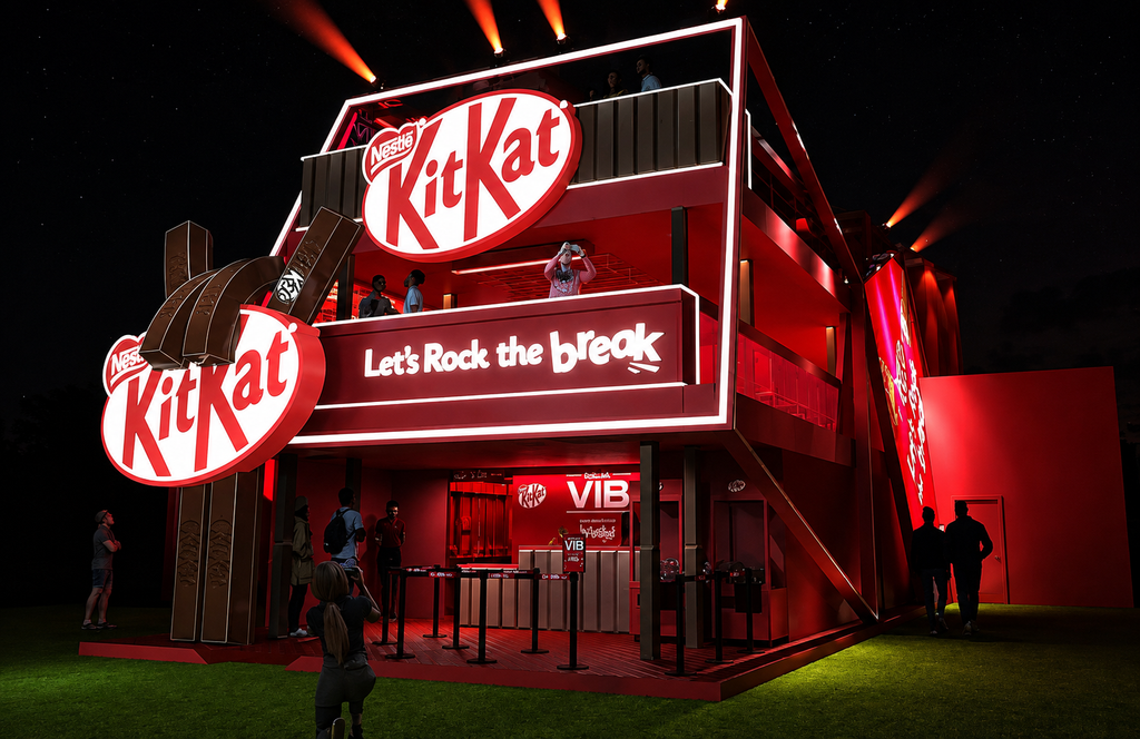 Principais Brindes e Stands do Rock in Rio 2026 7 kitkat rock in rio stand