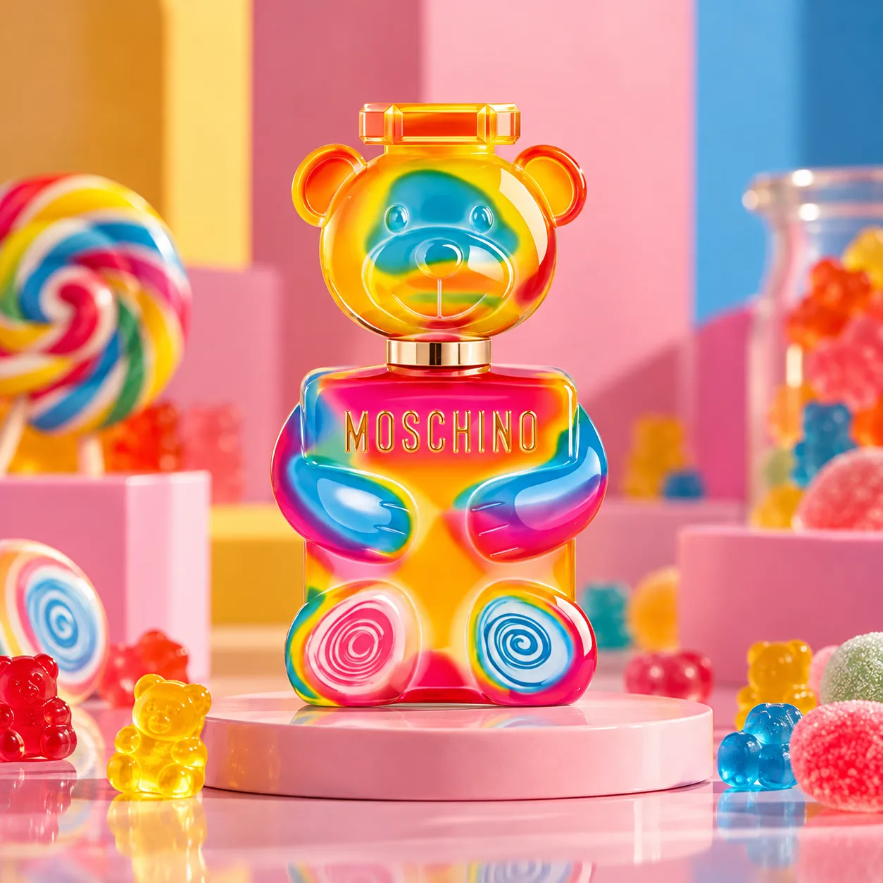 Moschino e Fini lançam perfumes inspirados em doces 1 Urso Gummy Moschino em um Mundo de Doces