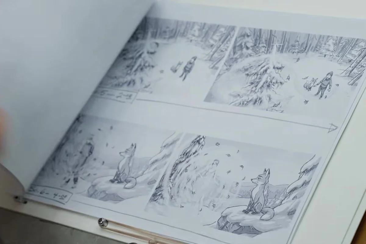Prada desenha campanha de Natal à mão 3 Esboços de animação 2D da campanha Prada