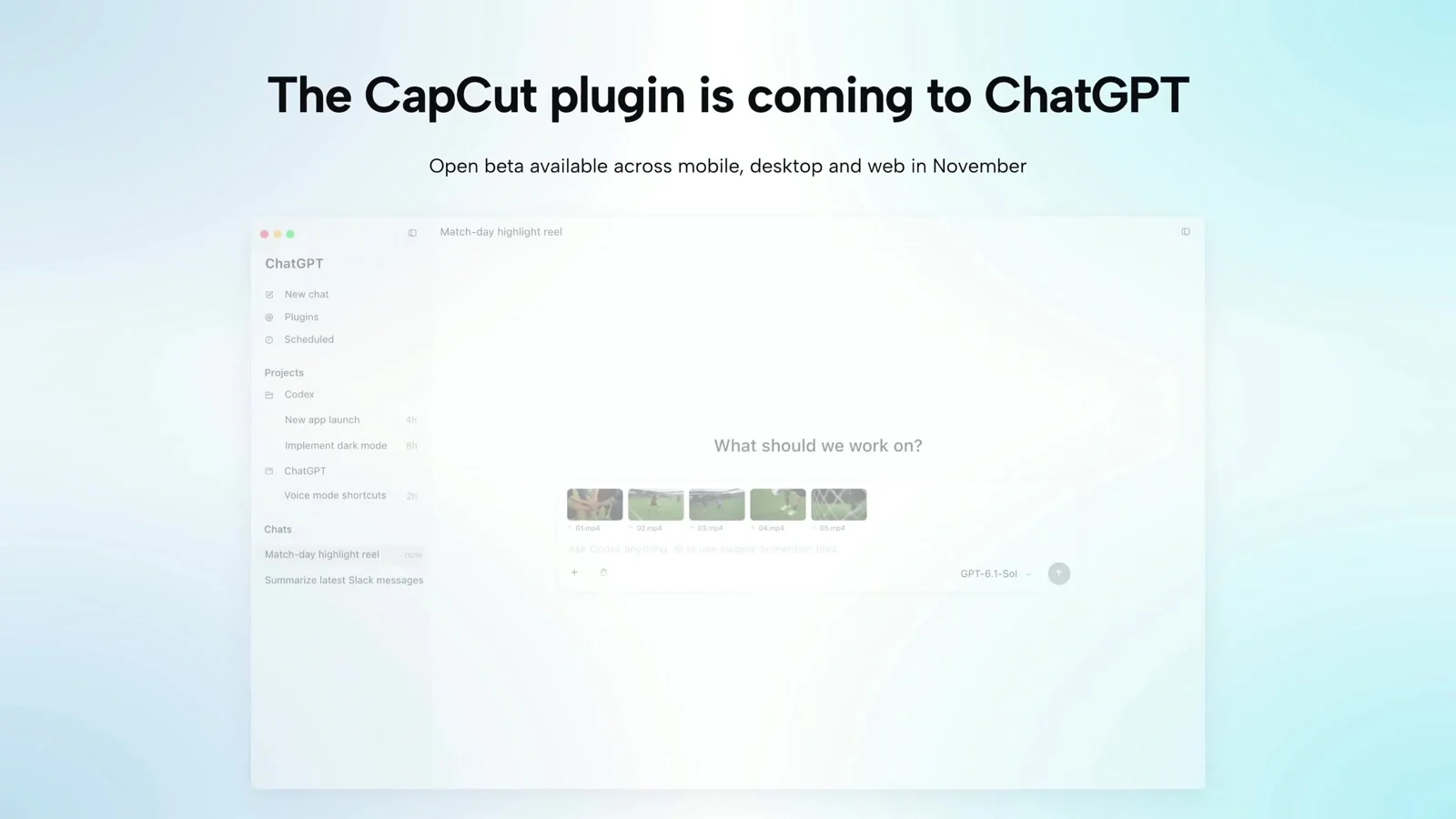 Interface do plugin do CapCut no ChatGPT