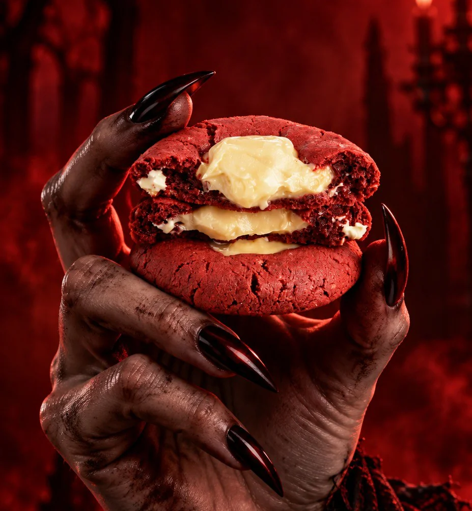 Cookie Red Velvet Ninho da ação de cookies grátis no Halloween