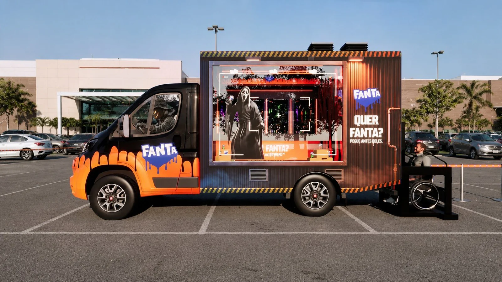 Fábrica Assombrada de Fanta chega a São Paulo 1 Caminhão Assombrado de Fanta, parte da Fábrica Assombrada de Fanta
