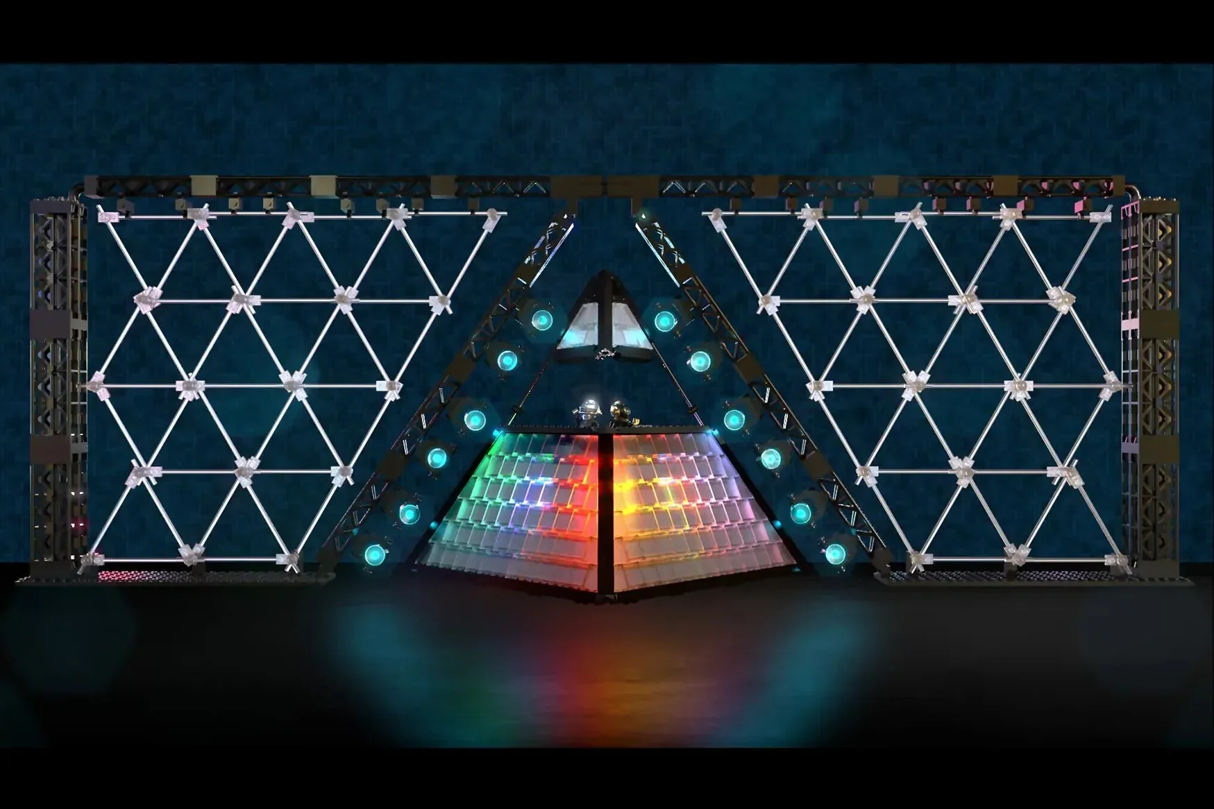 LEGO e Daft Punk lançam parceria com set do palco-pirâmide 4 Palco-pirâmide do Daft Punk em modelo LEGO Ideas criado por fã, parceria LEGO Daft Punk