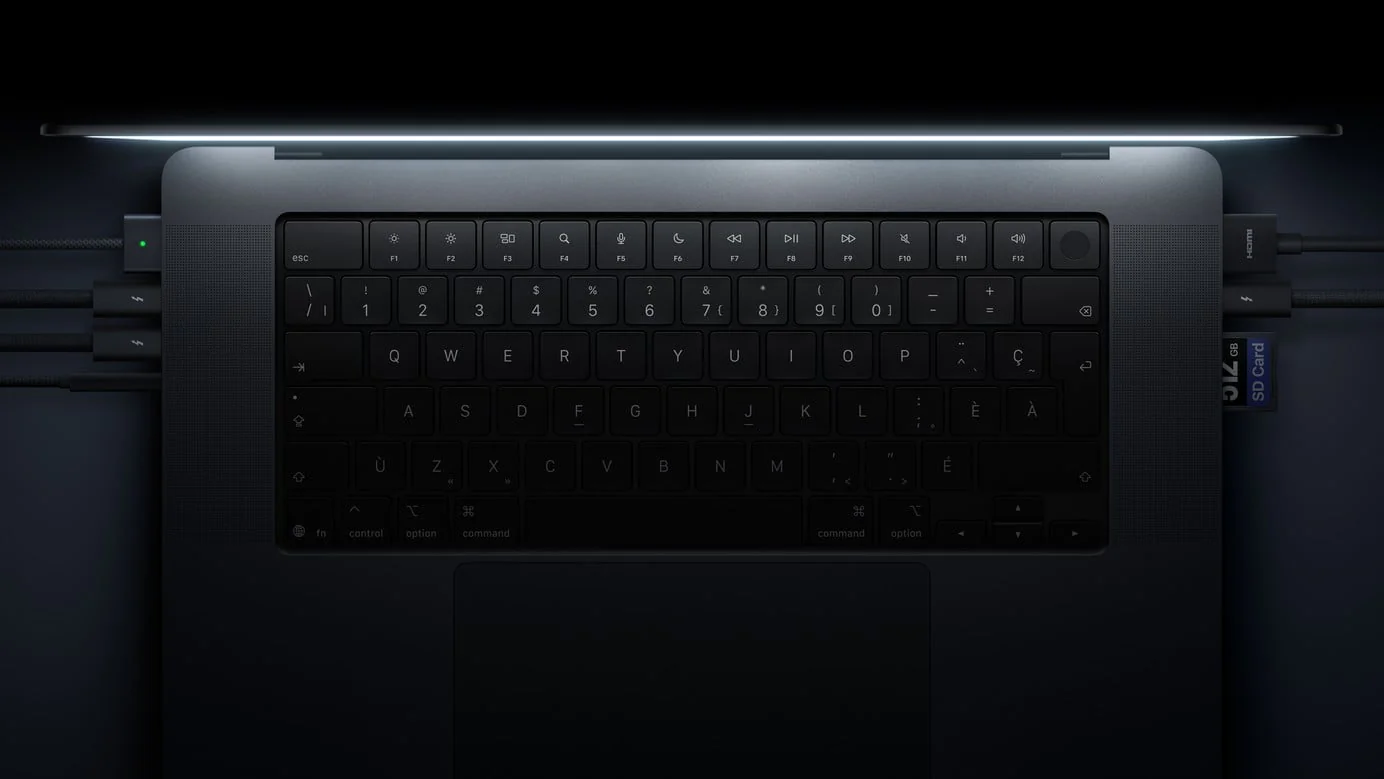 MacBook Pro ganha tela touch OLED e volta a acender a maçã 5 MacBook Pro tela touch com OLED PROLED XDR exibindo Dynamic Island
