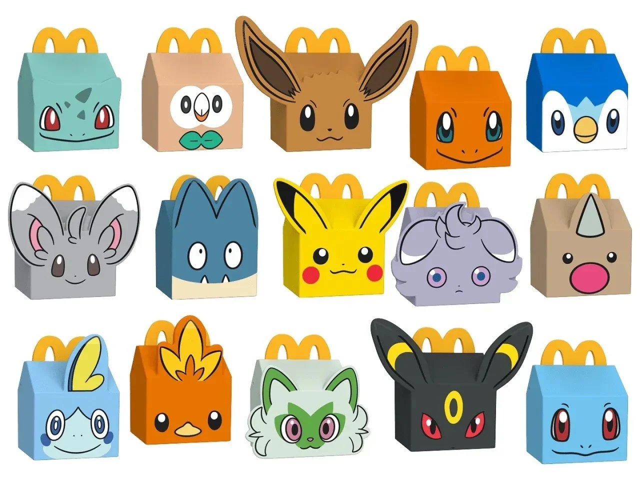 McLanche Feliz lança nova coleção de Pokémon com miniaturas no Brasil 2 As 15 mini-caixas de McLanche Feliz com visual de Pokémon