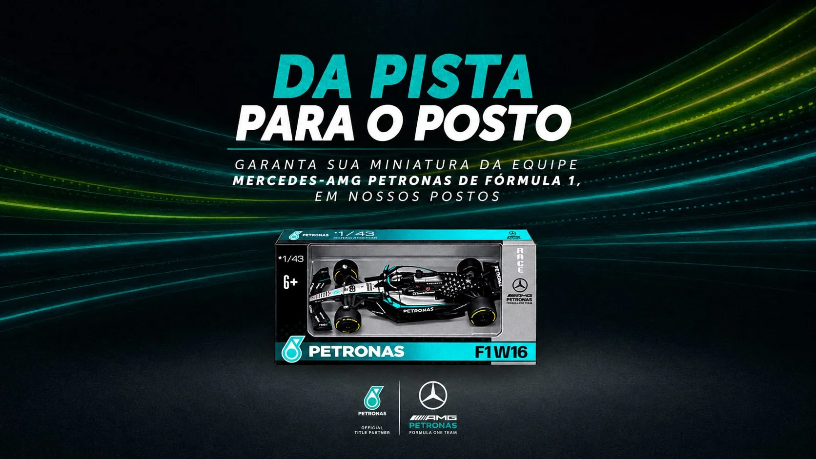 Petronas lança promoção com miniatura da Mercedes na F1