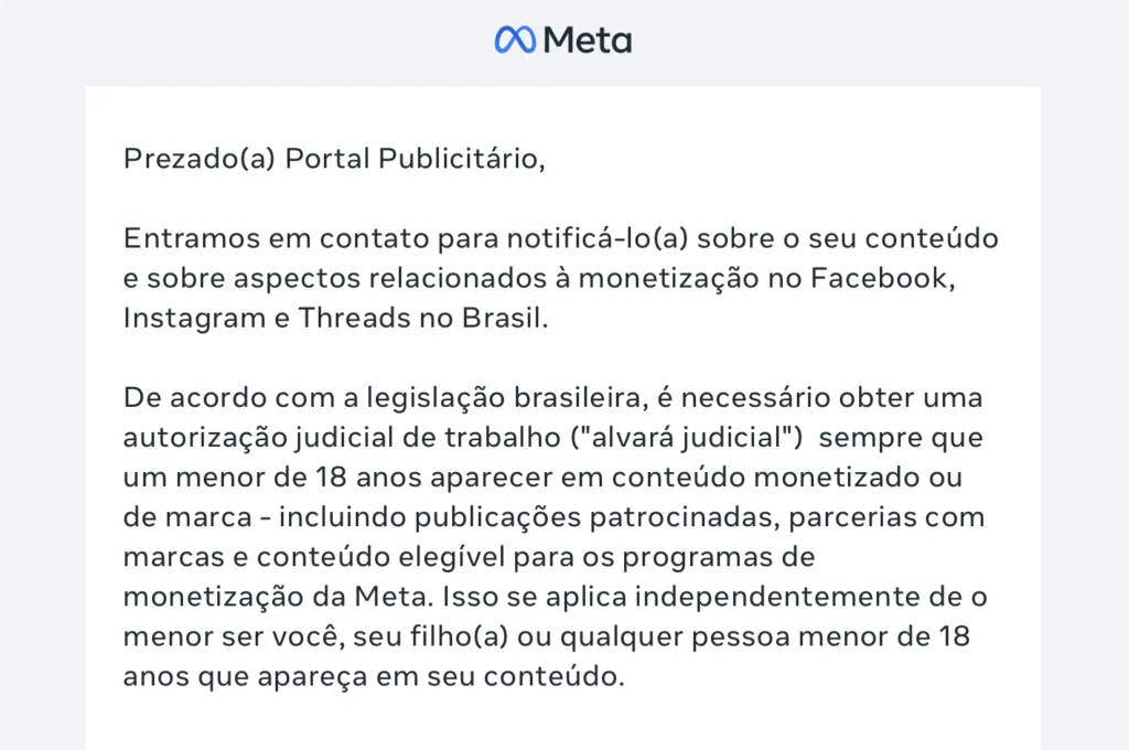 Meta agora exige alvará judicial para posts de menores de idade no Brasil 1 Meta agora exige alvará judicial para posts de menores de idade no Brasil