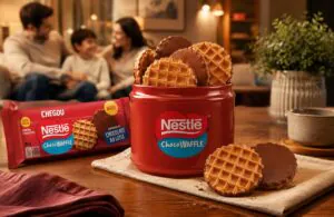 Nestlé ChocoWaffle combina biscoito baunilhado e chocolate ao leite em edição limitada com embalagem de 80 gramas e oito unidades.