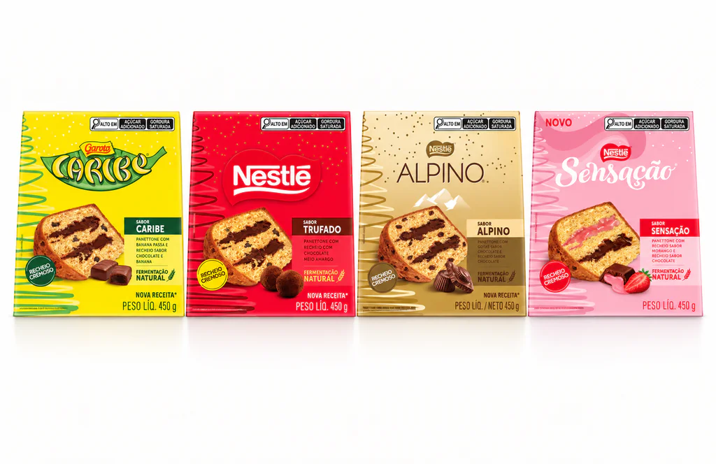 Nestlé lança Panettone Sensação com duplo recheio 1 Panettone Sensação chega com duplo recheio de chocolate e morango. Linha da Nestlé também inclui Caribe, Alpino e Classic Trufado.